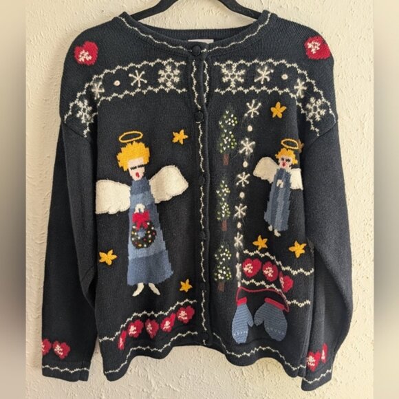 NutCracker Angel Christmas Cardigan - Picture 1 of 8